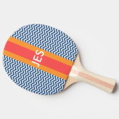 Monogram Navy Chevron Ping Pong Paddle Tafeltennisbatje (Zijkant)