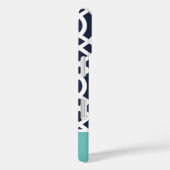 Monogram Navy en Aqua Trellis Case-Mate iPhone Case (Achterkant / Rechts)