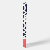 Monogram Navy en Coral Trellis Case-Mate iPhone Case (Achterkant / Rechts)