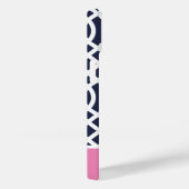 Monogram Navy en Pink Trellis Case-Mate iPhone Case (Achterkant / Rechts)