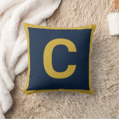 MONOGRAM NAVY GOLD DOUBLESIED Cushion Pillow Kussen (Deken)