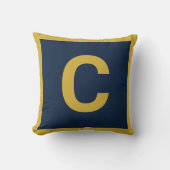 MONOGRAM NAVY GOLD DOUBLESIED Cushion Pillow Kussen (Voorkant)