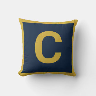 MONOGRAM NAVY GOLD DOUBLESIED Cushion Pillow Kussen