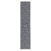 Monogram Navy Gold Leaf Passen getrouwd Home Decor Korte Tafelloper (Voorkant)