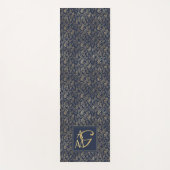 Monogram Navy Gold Leaf Passen getrouwd Home Decor Yogamat (Voorkant)