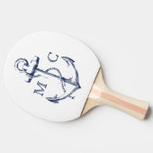 Monogram Navy Nautical Anker Tafeltennisbatje (Zijkant)