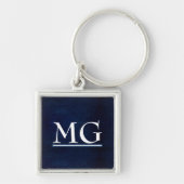 Monogram Navy Nepalleer Sleutelhanger (Voorkant)