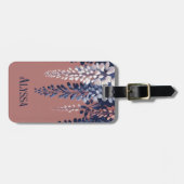 Monogram Navy Roos Wisteria Elegantie Bagagelabel (Voorkant horizontaal)