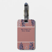 Monogram Navy Roos Wisteria Elegantie Bagagelabel (Achterkant verticaal)
