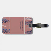 Monogram Navy Roos Wisteria Elegantie Bagagelabel (Achterkant horizontaal)