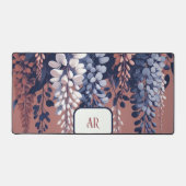 Monogram Navy Roos Wisteria Elegantie Bureaumat (Voorkant)