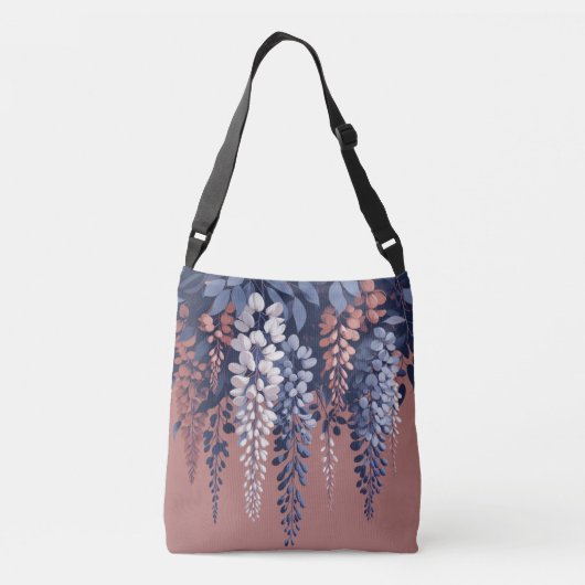 Monogram Navy Roos Wisteria Elegantie Crossbody Tas (Achterkant)
