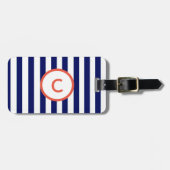 Monogram Navy Striped Bagagelabel (Voorkant horizontaal)