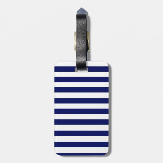 Monogram Navy Striped Bagagelabel (Achterkant verticaal)