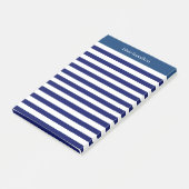 Monogram Navy Striped Post-it® Notes (Schuin)
