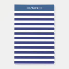 Monogram Navy Striped Post-it® Notes