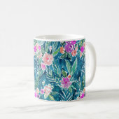 Monogram NAVY TROPICAL PARADISE Hawaiian Hibiscus Koffiemok (Voorkant rechts)