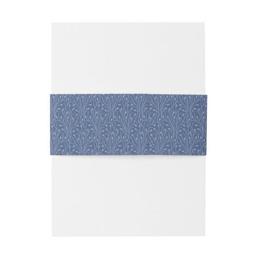 Monogram Navy Vines Pattern Uitnodigingen Wikkel (Achterkant Voorbeeld)