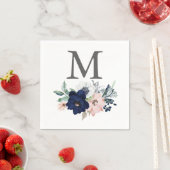 Monogram Navy Wedding Napkin Cocktail Napkin Servet (Insitu)