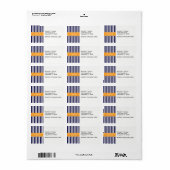 Monogram Navy White Stripe Cantaloupe Etiket (Full Sheet)