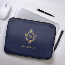 Monogram Navyblauw Nepgoud Vintage Wapen Initiaal