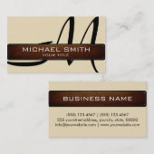 Monogram Nederlands wit modern leer Kijk Visitekaartje (Voorkant / Achterkant)