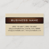 Monogram Nederlands wit Modern Leer Look Visitekaartje (Achterkant)