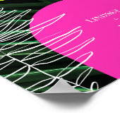 Monogram Neon Arches Tropische Palm Leaf Bruiloft Poster (Hoek)