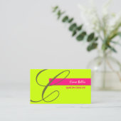 Monogram/Neon Colors/DIY Colors Visitekaartje (Staand voorkant)