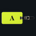 Monogram Neon Geel Naam Initiaal Koel Cadeau Favor Bagagelabel<br><div class="desc">Persoonlijke initiaal en ook persoonlijke details zoals naam,  adres,  telefoonnummer en e-mail,  die je allemaal kunt bewerken. Ontworpen met een aantrekkelijke effen neon gele kleur achtergrond,  je kunt de kleur indien gewenst wijzigen. Koel reis cadeau idee voor hem of haar.</div>