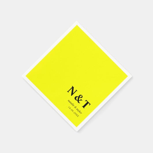 Monogram neon-geel servet (Hoek)