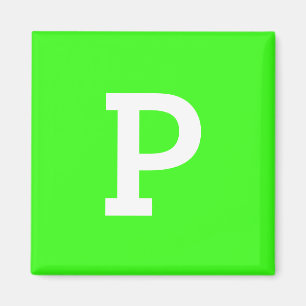 Monogram Neon Green Best Color Coordinating Magneet