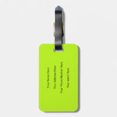 Monogram Neon Groen Aangepaste Naam Initiaal Gift Bagagelabel (Achterkant verticaal)
