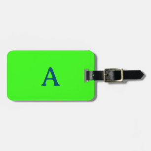 Monogram Neon Groen Oceaan Blauw Kleurrijke Cadeau Bagagelabel