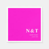 Monogram neon-roze servet (Voorkant)