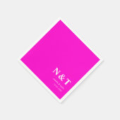 Monogram neon-roze servet (Hoek)