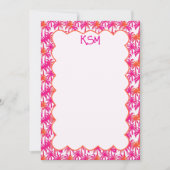Monogram Neon Roze Sinaasappel Palmboom Ibiza Kaart (Voorkant)