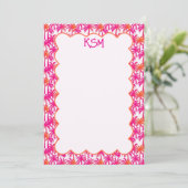 Monogram Neon Roze Sinaasappel Palmboom Ibiza Kaart (Staand voorkant)