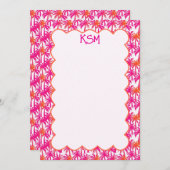 Monogram Neon Roze Sinaasappel Palmboom Ibiza Kaart (Voorkant / Achterkant)
