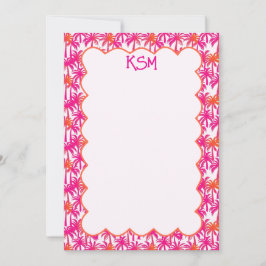 Monogram Neon Roze Sinaasappel Palmboom Ibiza Kaart