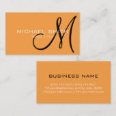 Monogram Neon wortelkleurachtergrond Visitekaartje (Voorkant / Achterkant)