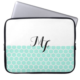 Monogram neopreen laptophoes Hexagon Patroon Laptop Sleeve