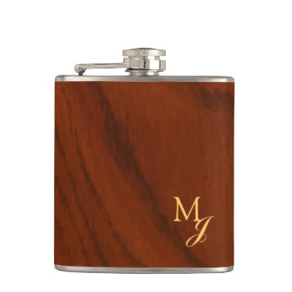 Monogram Nep Hout Heupfles