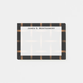 Monogram nep-koperen rooster op zwart post-it® notes