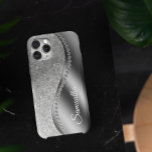 Monogram nepdiamant zilver Bling Case-Mate iPhone Case<br><div class="desc">Alle glitters of diamanten in het ontwerp zijn foto's en gesimuleerd.</div>