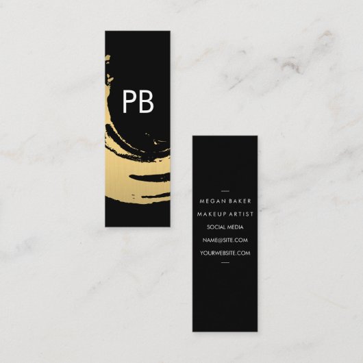 Monogram Nepgoud Geborsteld Mini Visitekaartje (Voorkant / Achterkant)