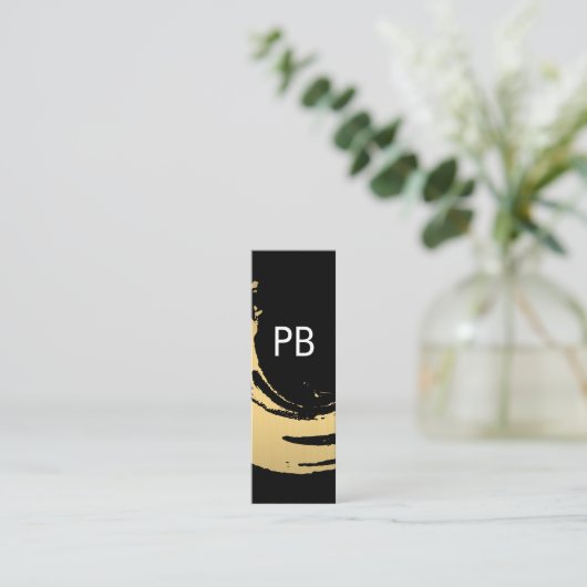 Monogram Nepgoud Geborsteld Mini Visitekaartje (Staand voorkant)