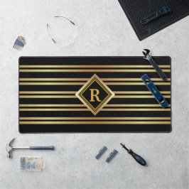 MONOGRAM Nepgoud Geometrisch op ZWART Bureaumat
