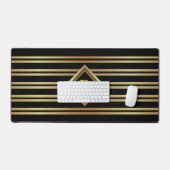 MONOGRAM Nepgoud Geometrisch op ZWART Bureaumat (Keyboard & Muis)