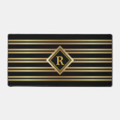 MONOGRAM Nepgoud Geometrisch op ZWART Bureaumat (Voorkant)